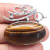 Pendant Tiger's Eye Gemstone Handmade Mother's Day Gift Silver Jewelry 1.5"