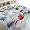 Stripe White Flower Tablecloth Fashion Plaid Rose Waterproof Thicken Rectangular And Round Table Cloth For Wedding