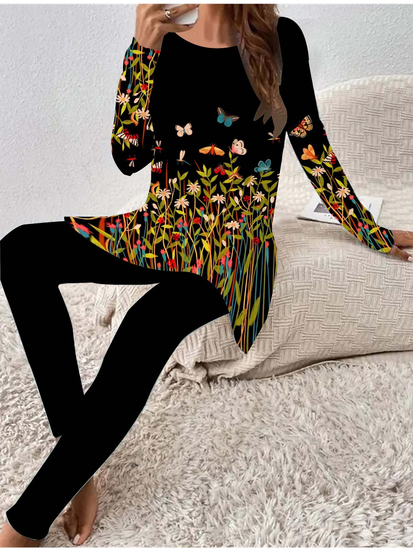 

Евро-американская мода 3D принт бабочки женская футболка с длинным рукавом на четыре сезона + длинные брюки комплект из двух предметов. Идеальный подарок на Новый год и Рождество 8XL жёлтый