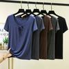 Korean Style Drawstring Modal Short Sleeve Tshirt Cute Slim Fit O Neck T-Shirt Lightweight & Soft Casual Tee Tops for Women Trendy Summer Basic Shirt