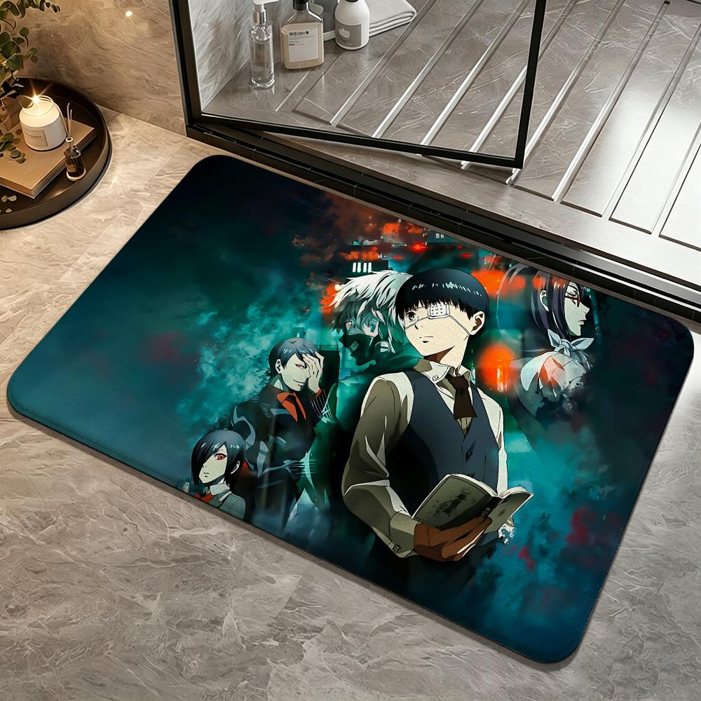 Anime-Tokyo GhoulS Floor Mat Bedroom Carpet, Bathroom Foot Mat, Doormat, Non-Slip Absorbent Multi-Use