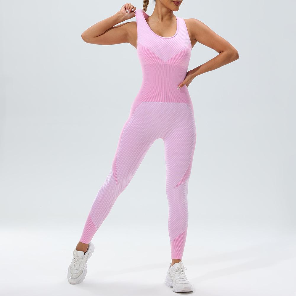 

Бесшовный вязаный комбинезон для йоги с перекрещенной спиной - Женская одежда для активного отдыха Large