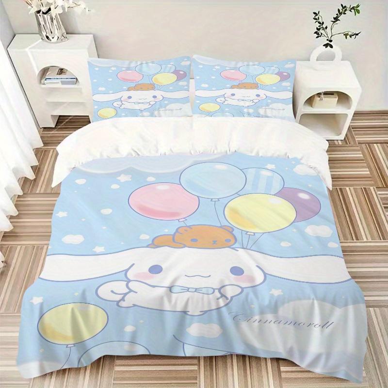 3pcs Colorful balloons CINNAMOROLL Bedding Set - Includes 1 Quilt Cover and 2 Pillowcases, Comfortable Bedding with Stylish Design for Bedro