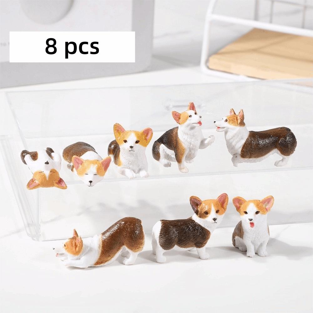 Mini Dashboard Ornament 3D Craft Aquarium Ornament Unique Mini Corgi Resin Figurine Car Decoration