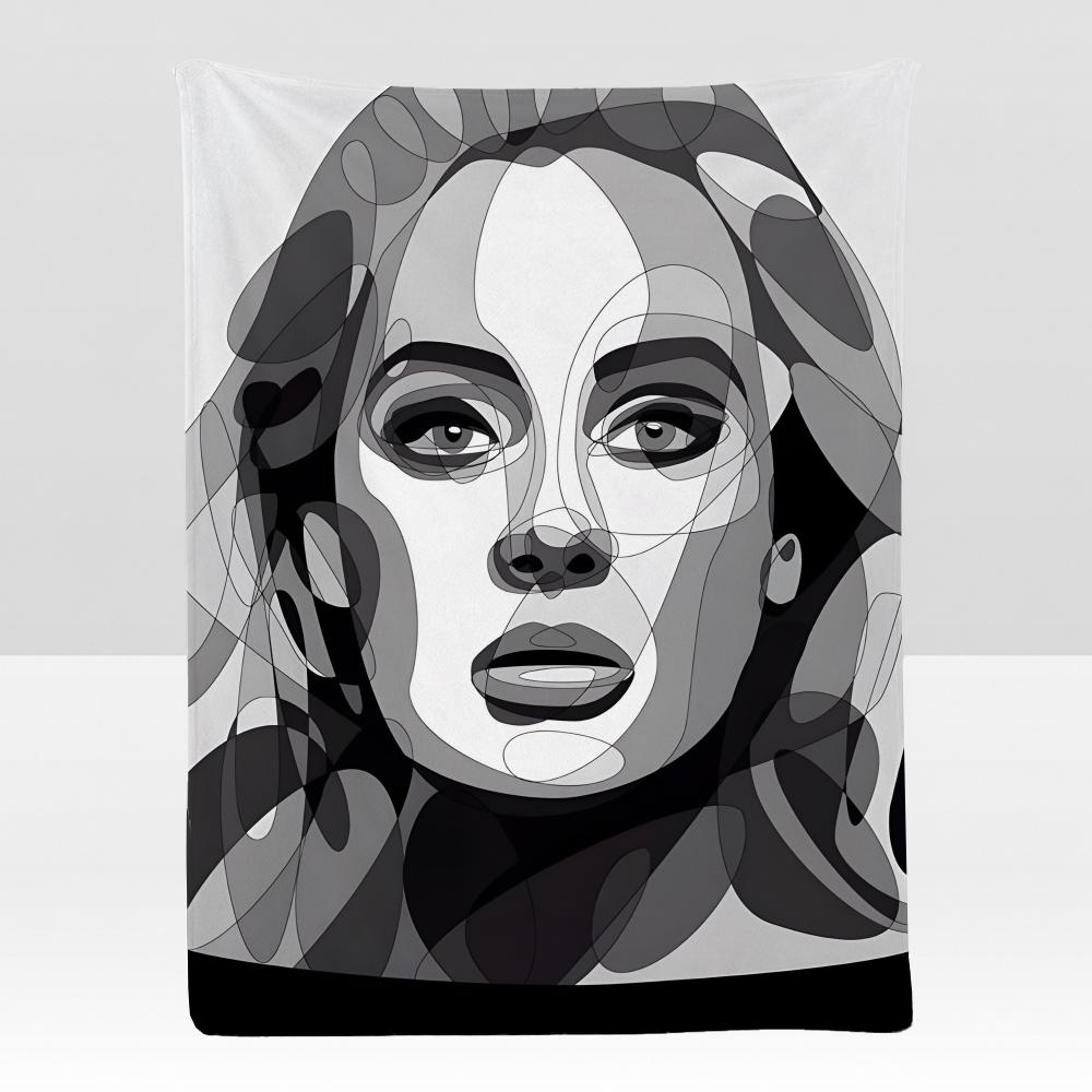 music AAdele Singer Throw Soft Flannel Blanket for Bed Bedroom Sofa Picnic Throw Skinfriendly Breathable Gift Cover