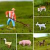 Animal Model Farmland Worker Home Decor Figurines Micro Landscape Miniatures Fairy Garden Ornaments