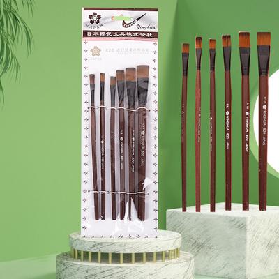Oil Brush 820 Cherry Blossom Nylon Brush Brush, Gouache Brush, Single And Double Size 6 Pcs Set.