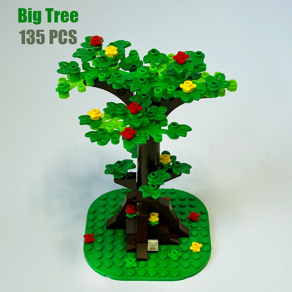 MOC Big Tree Building Block Forest Flowers Small Trees Models Children Toys Gifts DIY Creative Dinosaur Blocks Velociraptor