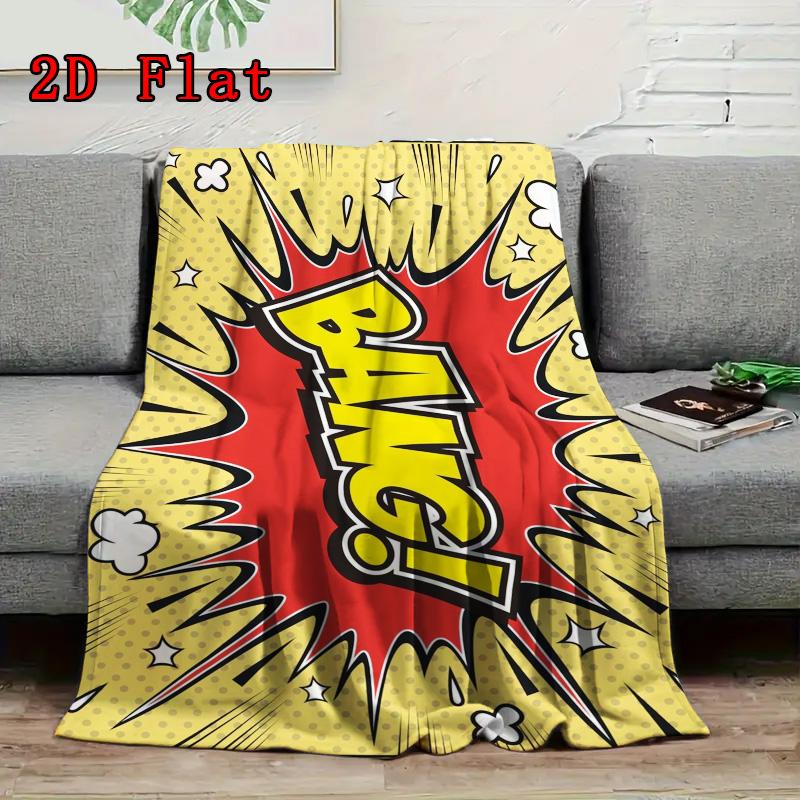 Pop Art "Bang" 2D Flat Pattern Flannel Blanket High Quality All Seasons Warmth and Comfort Perfect for Christmas Gifts.MMT0918129