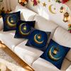 4 Pcs New Moon Geometric Flower Design Single-Sided Printed Pillowcase For Home Living Room Bedroom Car Decoration