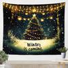 Vintage Merry Christmas Tapestry Santa Claus Tapestry Wall Hanging for Kids Boys Girls Christmas Deer Elk Wall Tapestry Xmas
