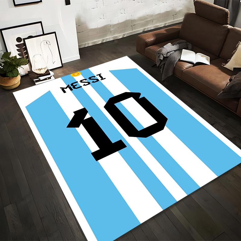 Tappeto antiscivolo con numero di maglia di Messi stampato, perfetto per il soggiorno e il divano della camera da letto