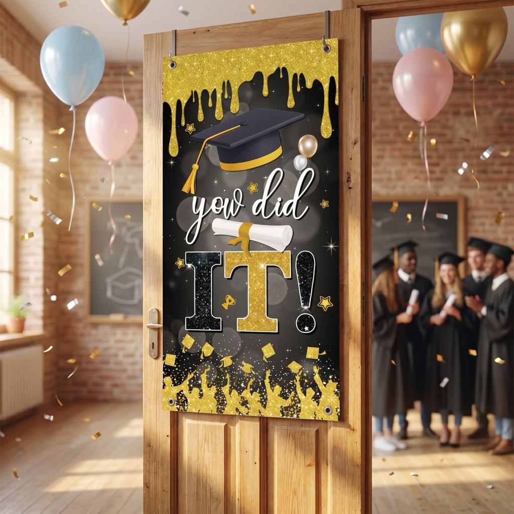 Graduation Class Decoration Door Flag Hanging Flag Graduation Party Decoration Supplies