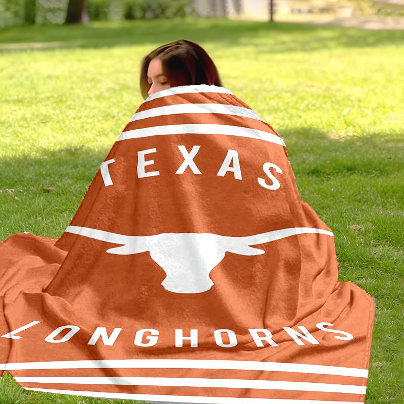 Texas Longhorns Spirit Sports Style Flannel Fleece Blanket Cozy Warm Throw Blanket For Couch Bed Travel All Season Use