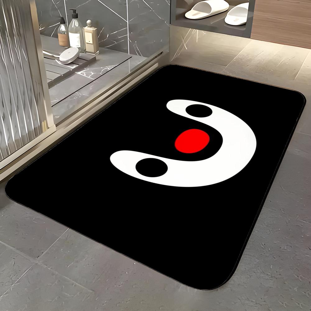 Pattern B-Black Penguin Floor Mat Soft Flannel Entrance Door Mat Non Slip Absorbent Bathroom Bedroom Floor Rug