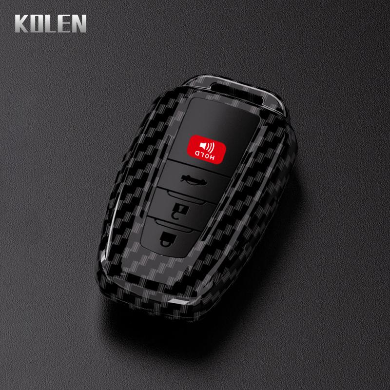 ABS Carbon Fiber Car Key Case Cover Shell For Toyota Prius Camry Corolla CHR C-HR RAV4 Land Cruiser Prado Protector Accessories