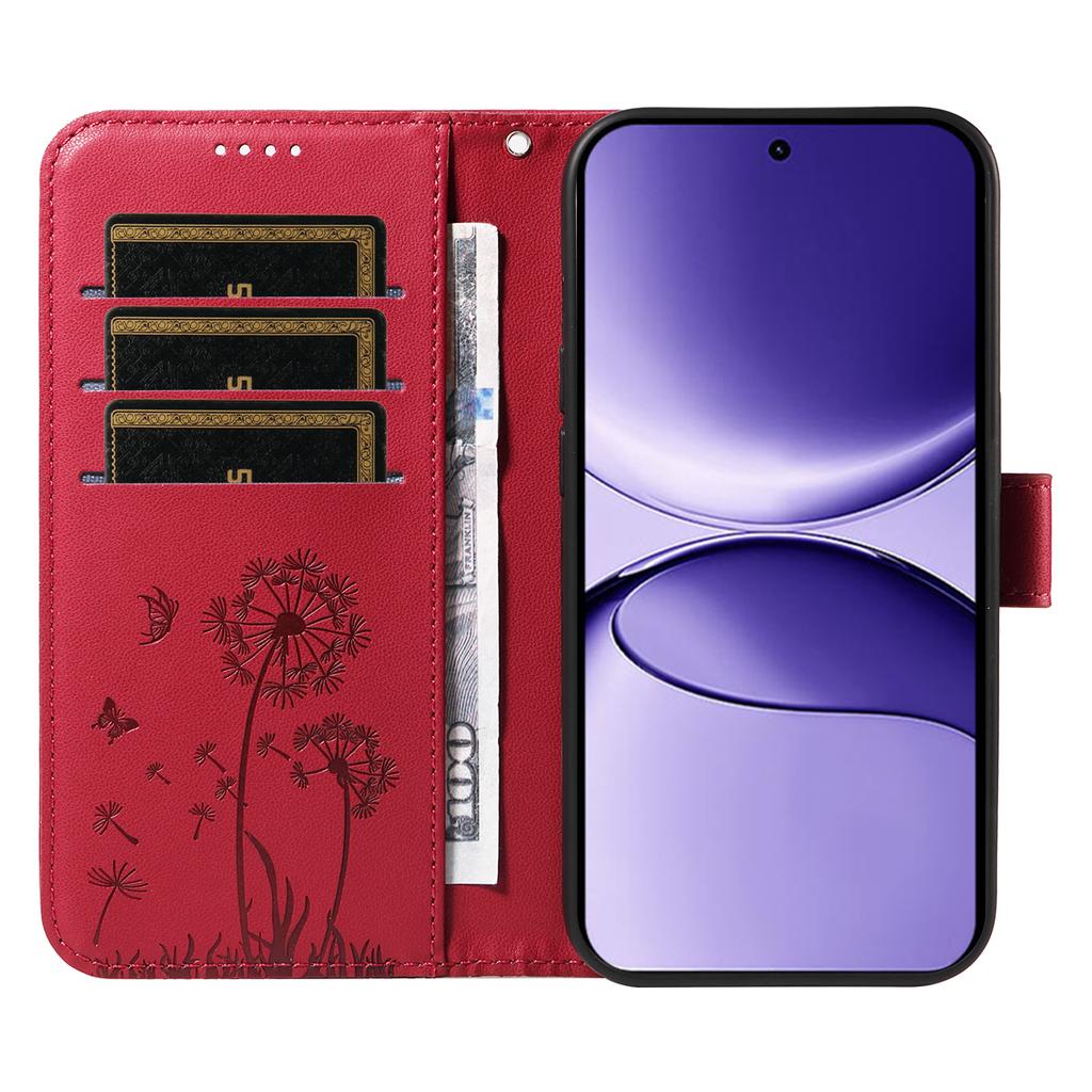 For Xiaomi Redmi Turbo 4 Pro 5G Leather Wallet Case with Strap Dandelion Imprint Phone Stand Cover