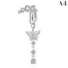 Faux Fake Belly Butterfly Fake Belly Piercing Clip On Umbilical Navel Fake Pircing Zircon Cartilage Clip On Earring Body Jewelry