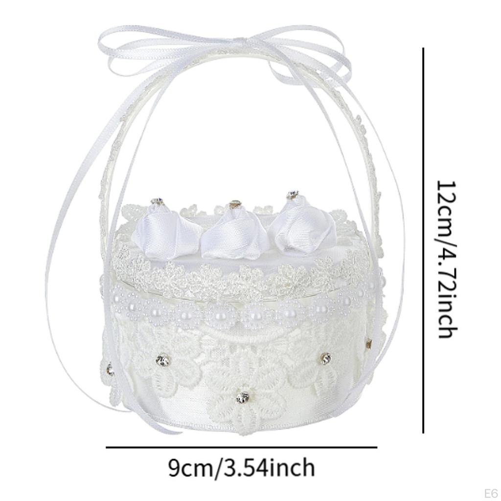 Hochzeit Ring Box Engagement Halter Container Schmuck Fall Mini Blume Korb Schmuck