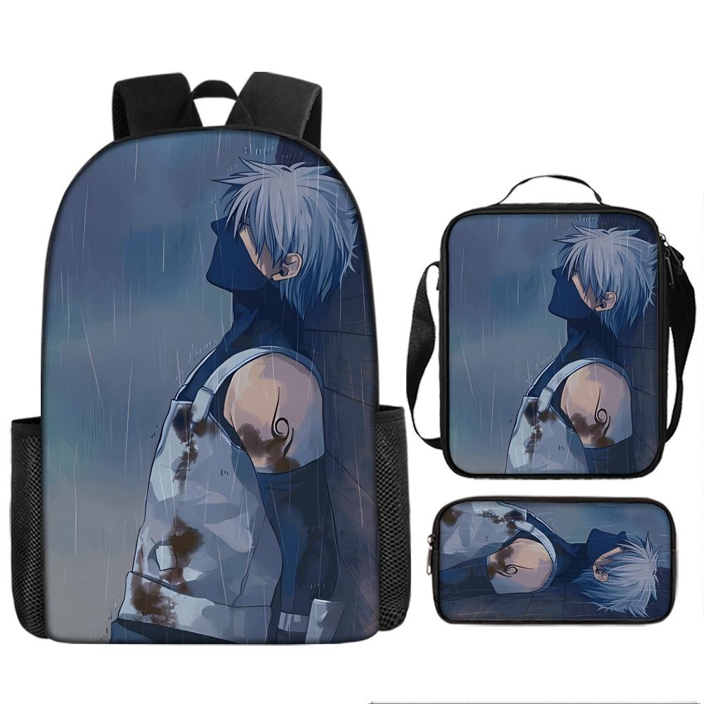 

Наруто Наруто Саске Школьный рюкзак Кампус Рюкзак для начальной и средней школы Большая вместимость Легкий рюкзак Набор из трех предметов Pencil Case