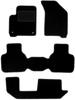 Schwarze Velours-Fußmatten für: Fiat Freemont 7-Sitzer (2011-2016)