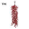 Artificial Red Berry Sprays Swag Branch, Christmas Rustic Style Wall Indoor Outdoor Festive Ornament Hangings, Seasonal Waterfall Pendant for