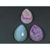 17X23MM Natural Window Druzy Agate Pear Cabochon Loose Gemstone 03 Pcs Lot C-3725