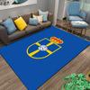 Blue Carpet with Crest Design Suitable As a Non-slip Mat for the Living Room or Bedroom Sofa