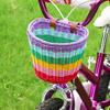 Kids Bikes Front Basket Waterproofs Plastic Wovens Bikes Basket Rainbow Color Childrens Bicycles Handlebars Basket