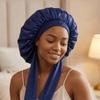 Silky Satin Satin Long Dreadlock Sleep Bonnet Long Tail Adjustable Drawstring Sleep Hair Cap Bathing Hat Lightweight Sleep Cap