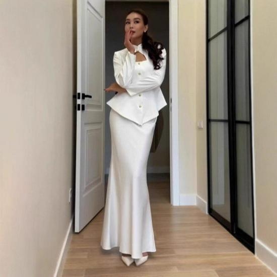 2025 Autumn Elegant European & American High-Waisted Jacket & Slim Skirt Set