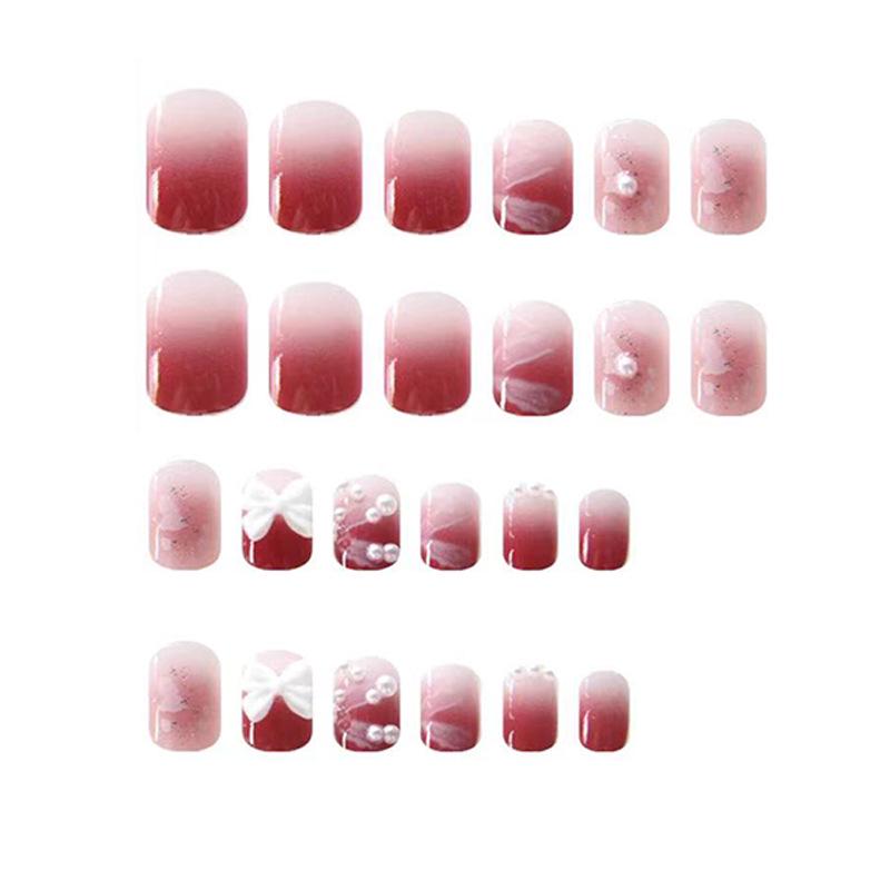 Patch-uri Unghii False Halo Roz Dulce cu Gradient Detașabile