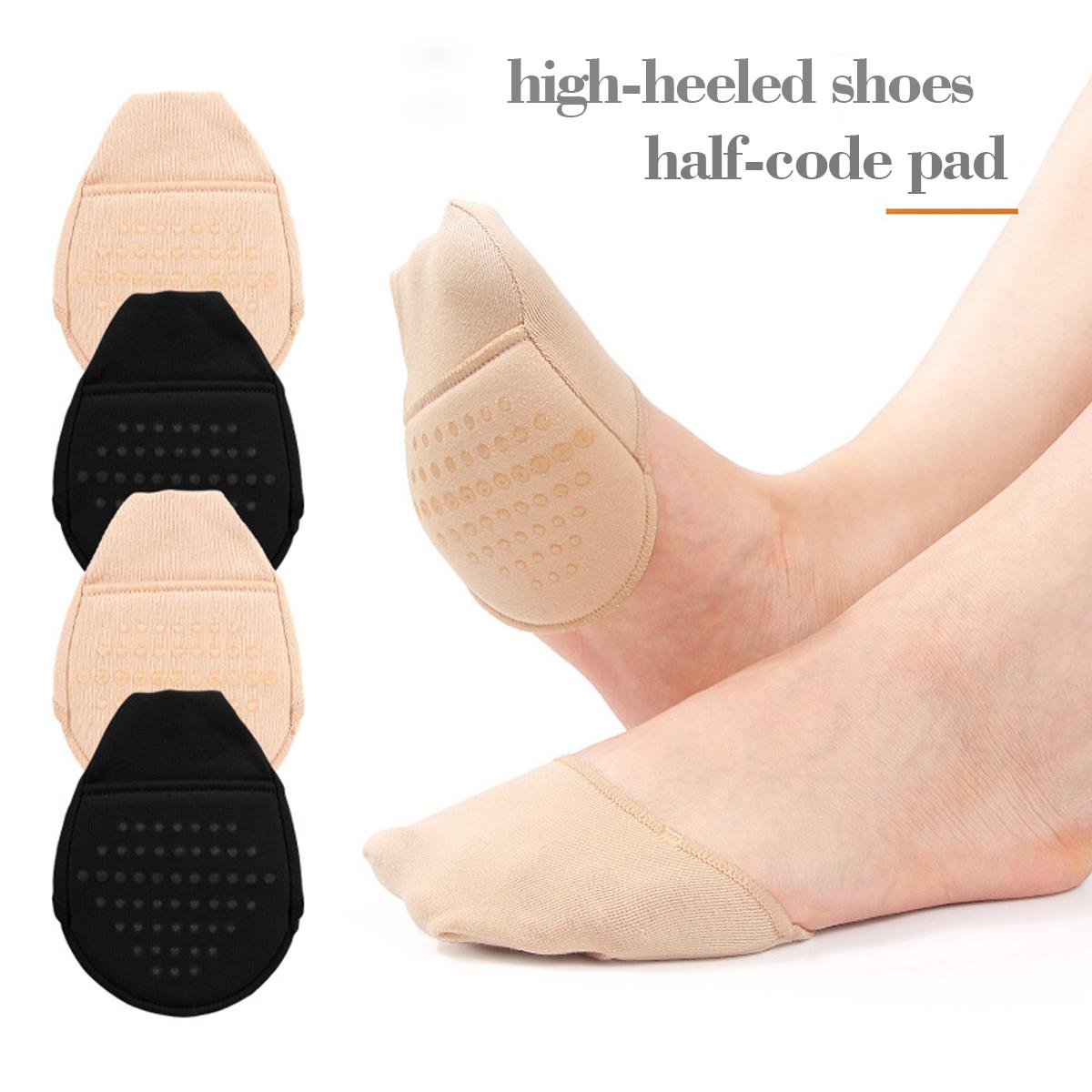 

Metatarsal Sleeve Pads Ball of Foot Cushions with Soft sponge and silicone dots forefoot cushioning socks Non Skid Half Socks бежевий