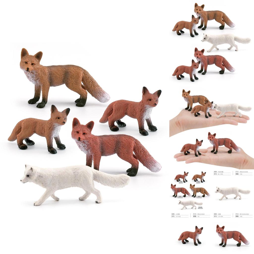 Realistisches PVC-Waldtier-Fuchs-Modellset mit fünf entzückenden statischen Figuren