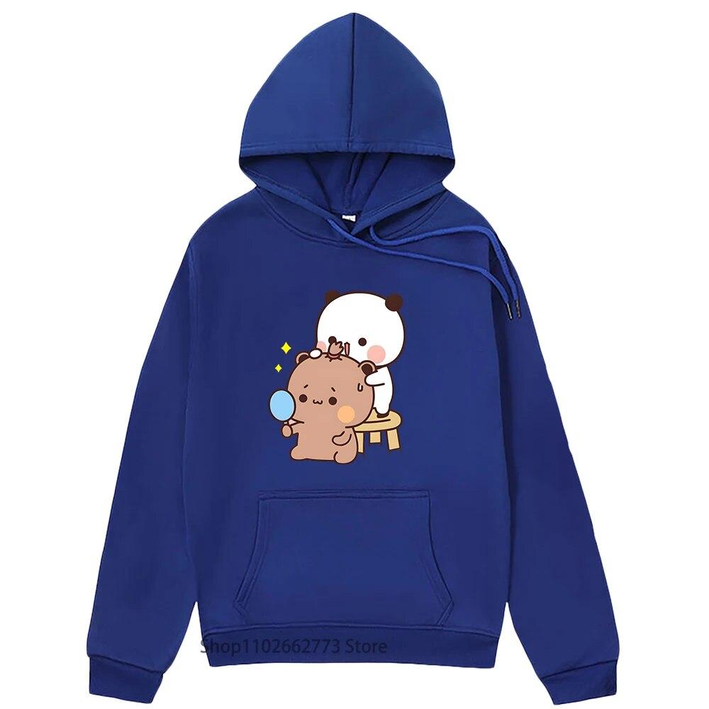 Mädchen Kawaii Grafik Hoodie Bubu Dudu Print Sweatshirt Cartoon Panda Bär Kleidung Unisex Kleidung für Frauen Y2k Kleidung Frühling