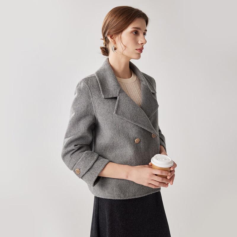 Zhaojun Women's Winter Retro Wool Blend Short Coat