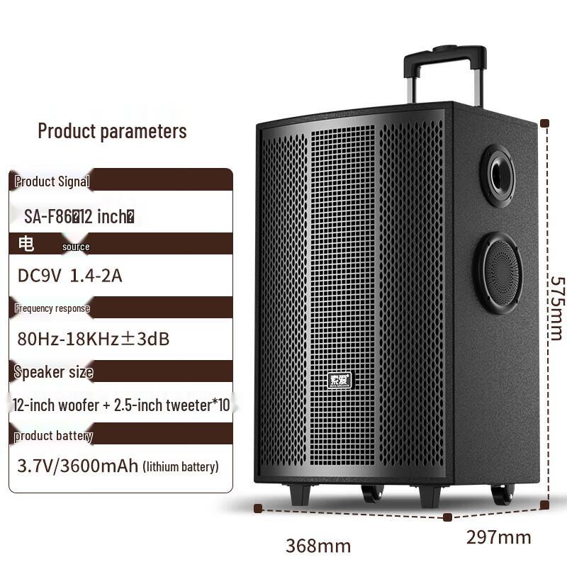 

Soai SA-F86 12-inch Portable Karaoke & Instrument Speaker