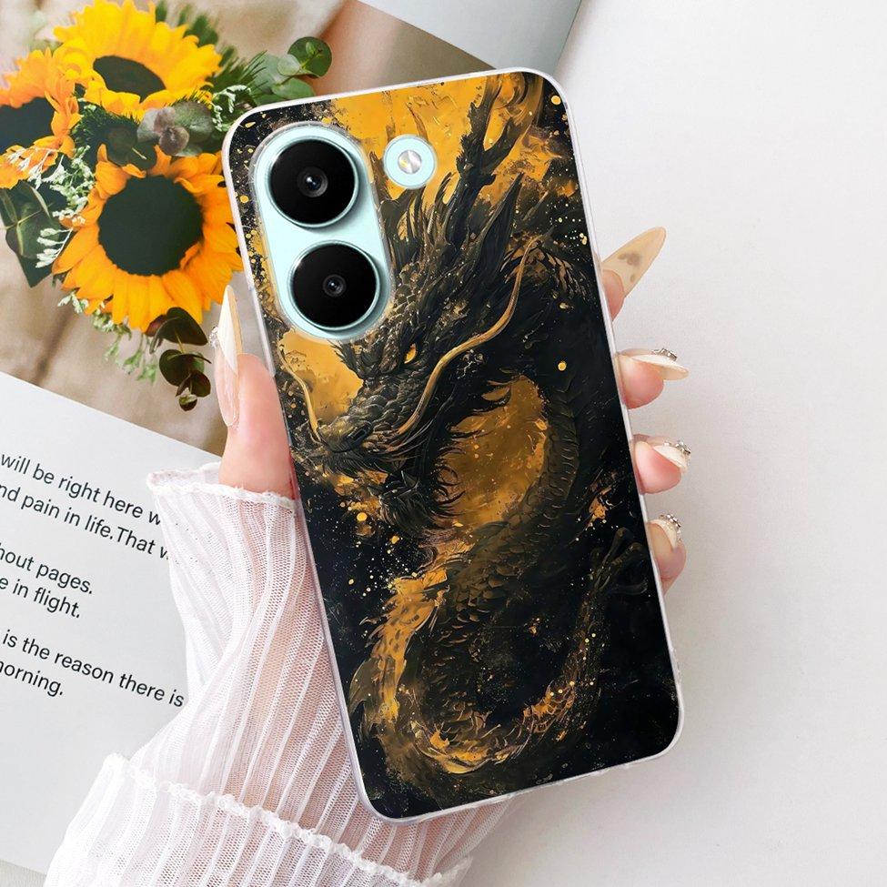 6.59'' Case For Xiaomi Poco X8 Pro 5G Cover Transparent Fashion Flowers Cute Cat Cool Painted Soft Casing 2511FPC34G