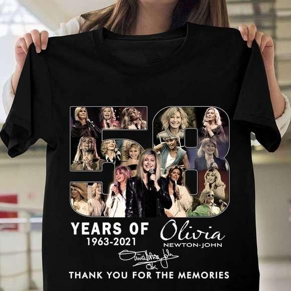 New Olivia Newton-John 1963 2022 Cotton Gift For Fan Black S-2345XL T-shirt TMB9