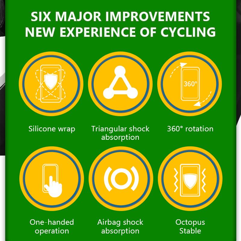 SEAMETAL Motorcycle Cell Phone Holder GPS Shockproof Smartphone Handlebar and Rearview Mirror Mount Airbag Shock Absorber Bracket