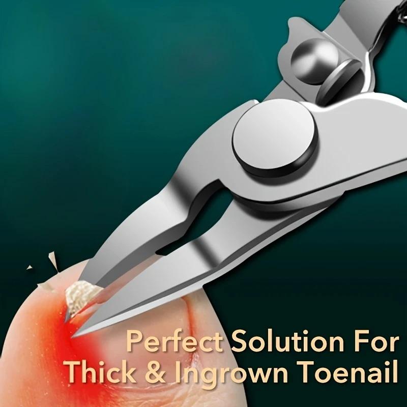 Professional Stainless Steel Toenail Clippers Set - C9195, 1pc Heavy-Duty Trimmer for Thick Nails, Lightweight Foot & Nail Care