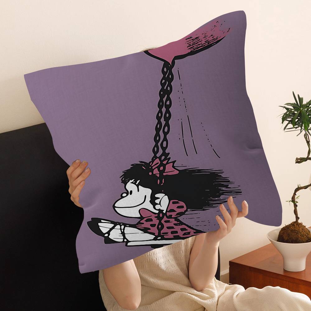 

Cartoon M-Mafalda Pillow Cover For Bedroom Room And Living Room Sofa Decorative Cushion Cover 30cmx30cm
