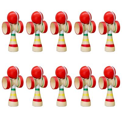 Miniatúrna tradičná japonská drevená hračka Kendama V x 3 cm Š x 2 cm Sada 10 kusov na komerčné použitie (6,5 cm D)