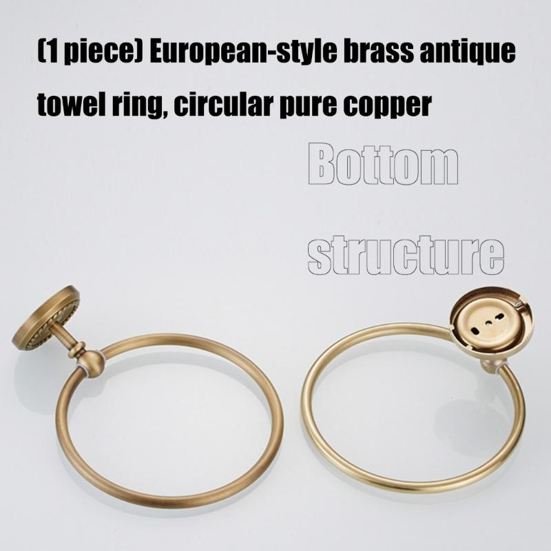 Copper Towel Rings Wall Mounted Bath Hand Towel Holder Round Vintage Simple Towel Rack Bathroom Accessories Enduring