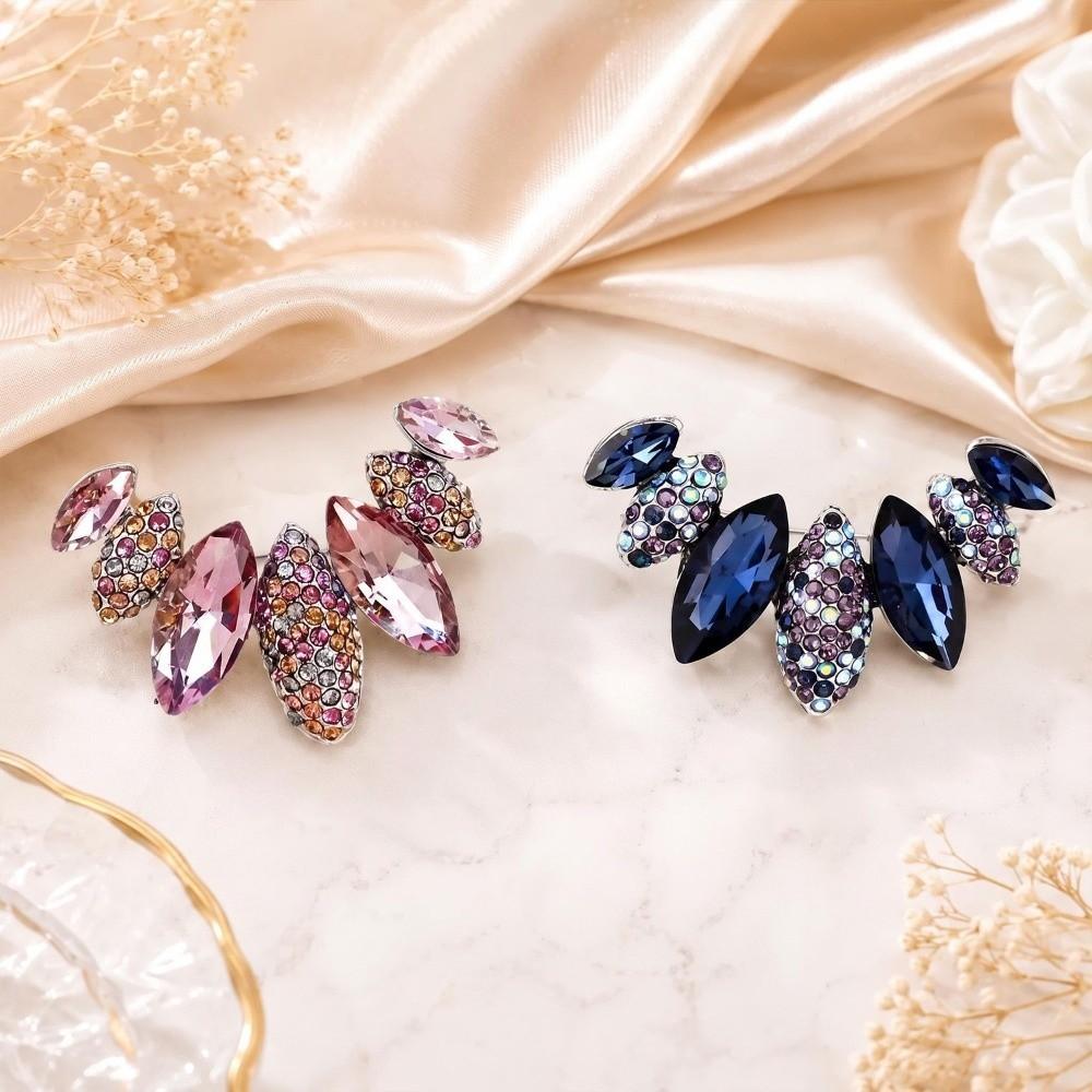 Shiny Zircon Geometric Brooches Rhinestone Lapel Pins New Leaf Brooches Gifts