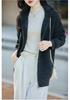 Women's Pure Wool Zipper Knit Cardigan - Long Sleeve, Soft, Warm, Solid Color for Autumn/Winter