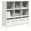 VidaXL Highboard White 101.5x39x103.5 Cm Steel, Bookcase, Modern Bookcase, Bookshelf, Shelf and 851393