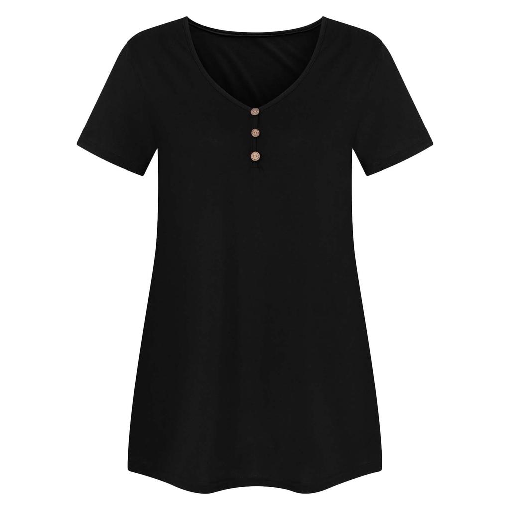Dámská módní halenka s límečkem do V s krátkým rukávem pro snadný volný čas