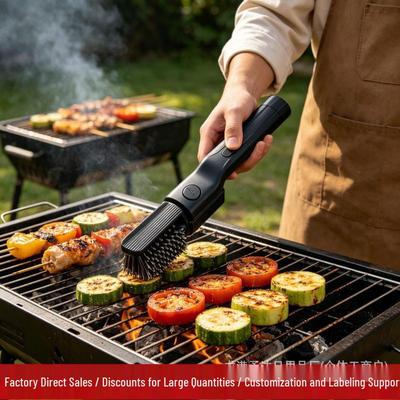 2nd Gen Folding Electric BBQ Brush for Heavy Oil Stains - Grill and Baking Net Cleaner