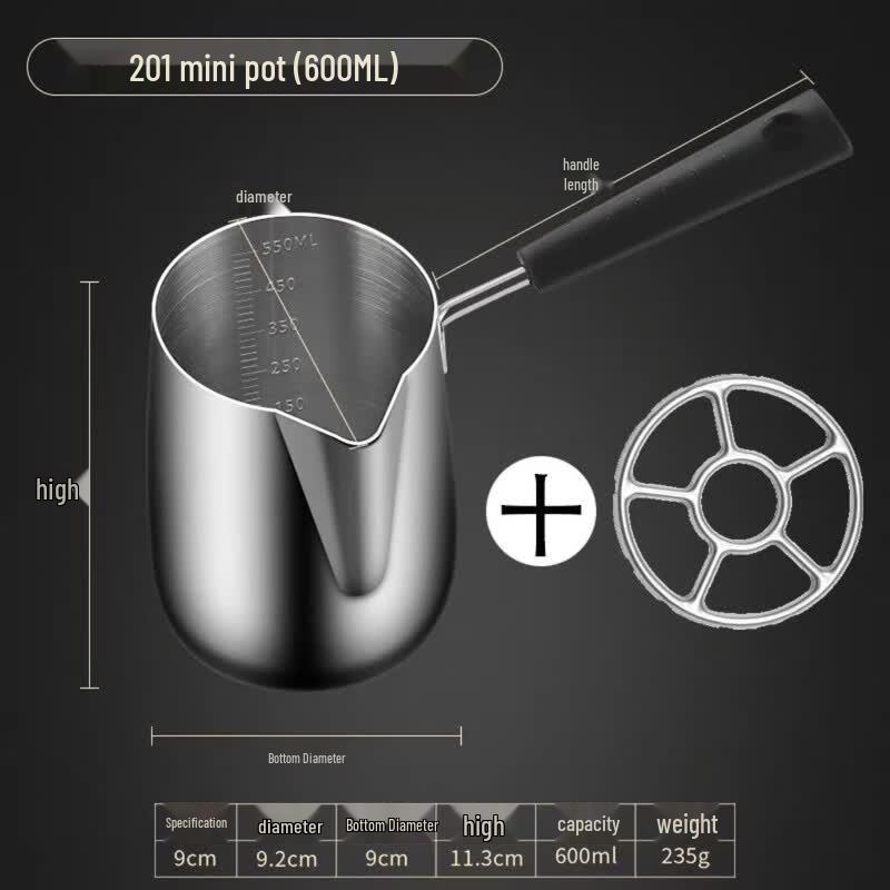 Stainless Steel Oil Pouring Pot with Rack Set